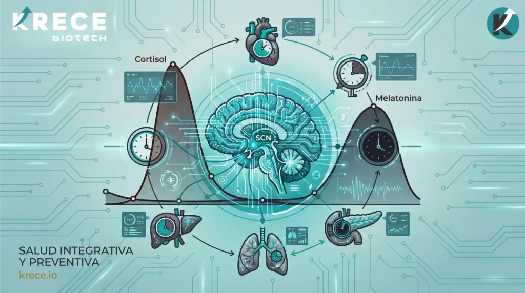 Ritmo circadiano y secreción hormonal: sincronización endocrina y homeostasis sistémica