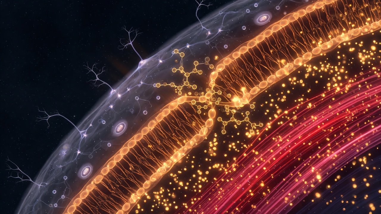 Representación esquemática de la barrera hematoencefálica bloqueando el paso de creatina oral al tejido neuronal