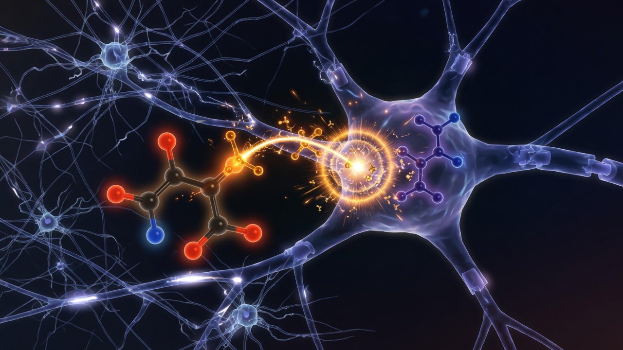 Molécula de fosfocreatina con transferencia de grupo fosfato al ADP para resintetizar ATP en neurona