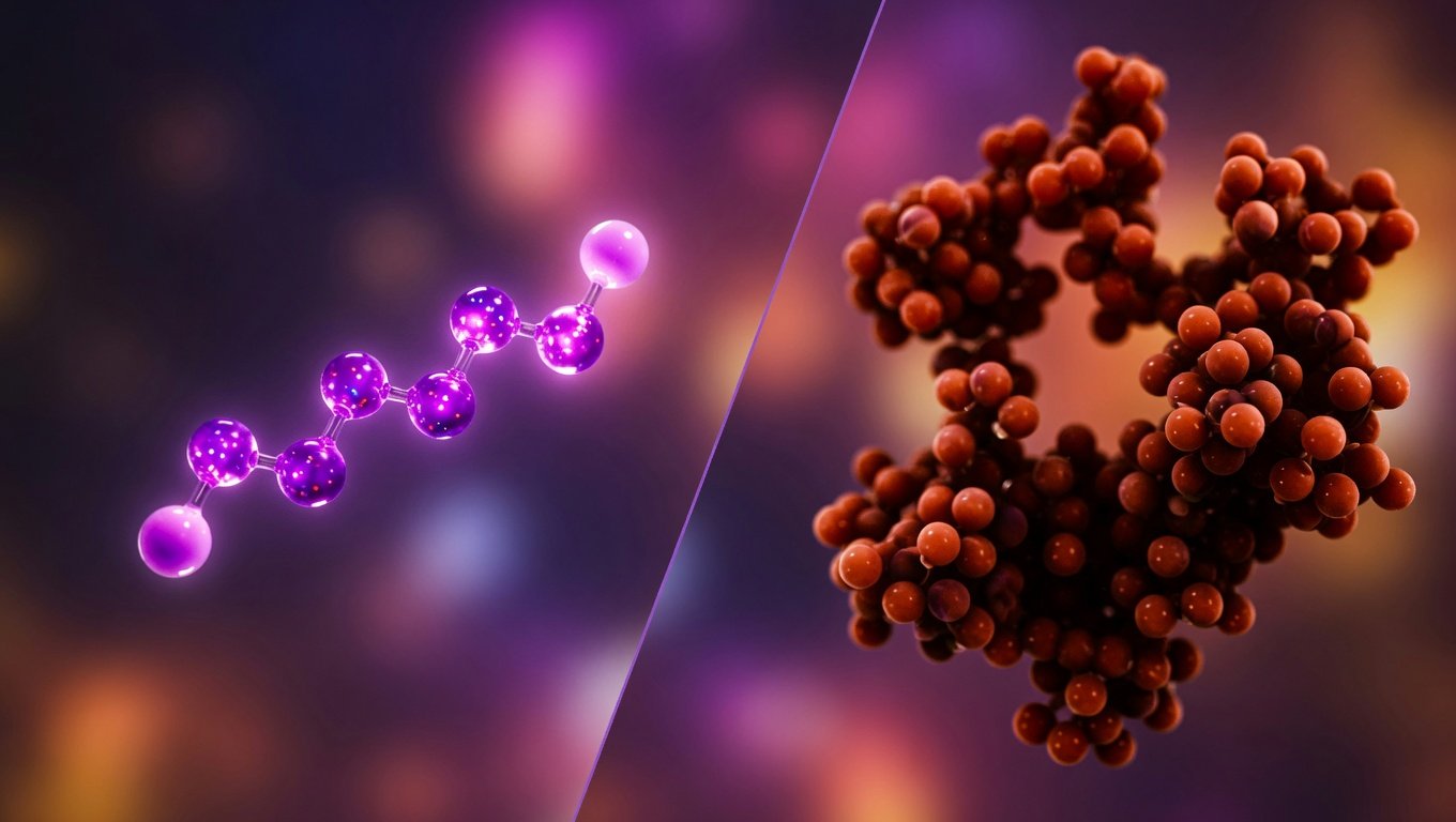 Tetrapéptido Epitalon en violet diferenciado del extracto Epithalamin en coral