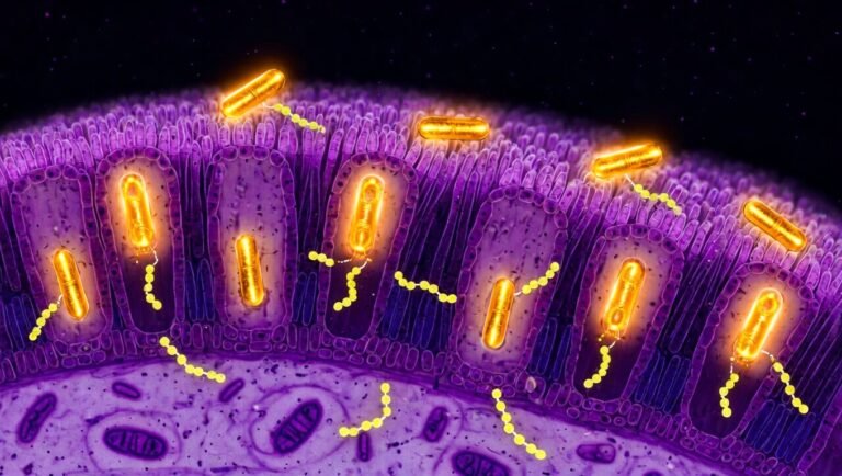 Diagrama de péptidos de colágeno cruzando la barrera intestinal vía transportador PEPT1