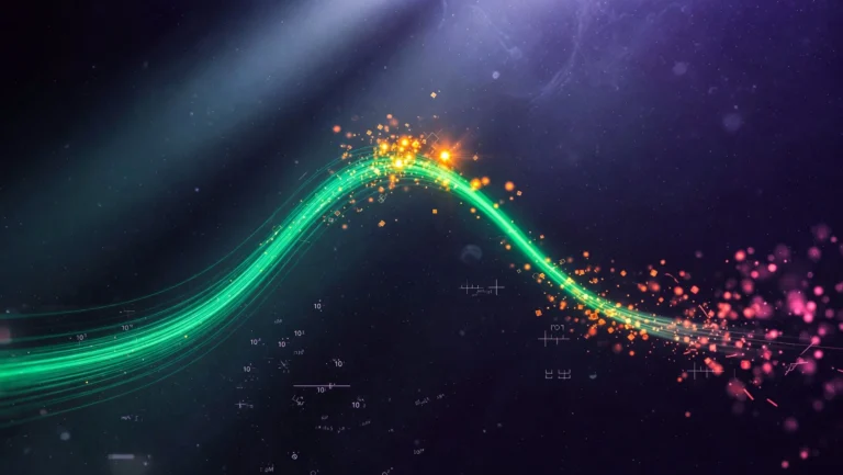 Visualización editorial científica de la curva dosis-respuesta bifásica que define la hormesis, curva en U invertida emerald-green sobre fondo índigo, con zona estimulatoria amber en el pico y zona tóxica coral en el descenso.