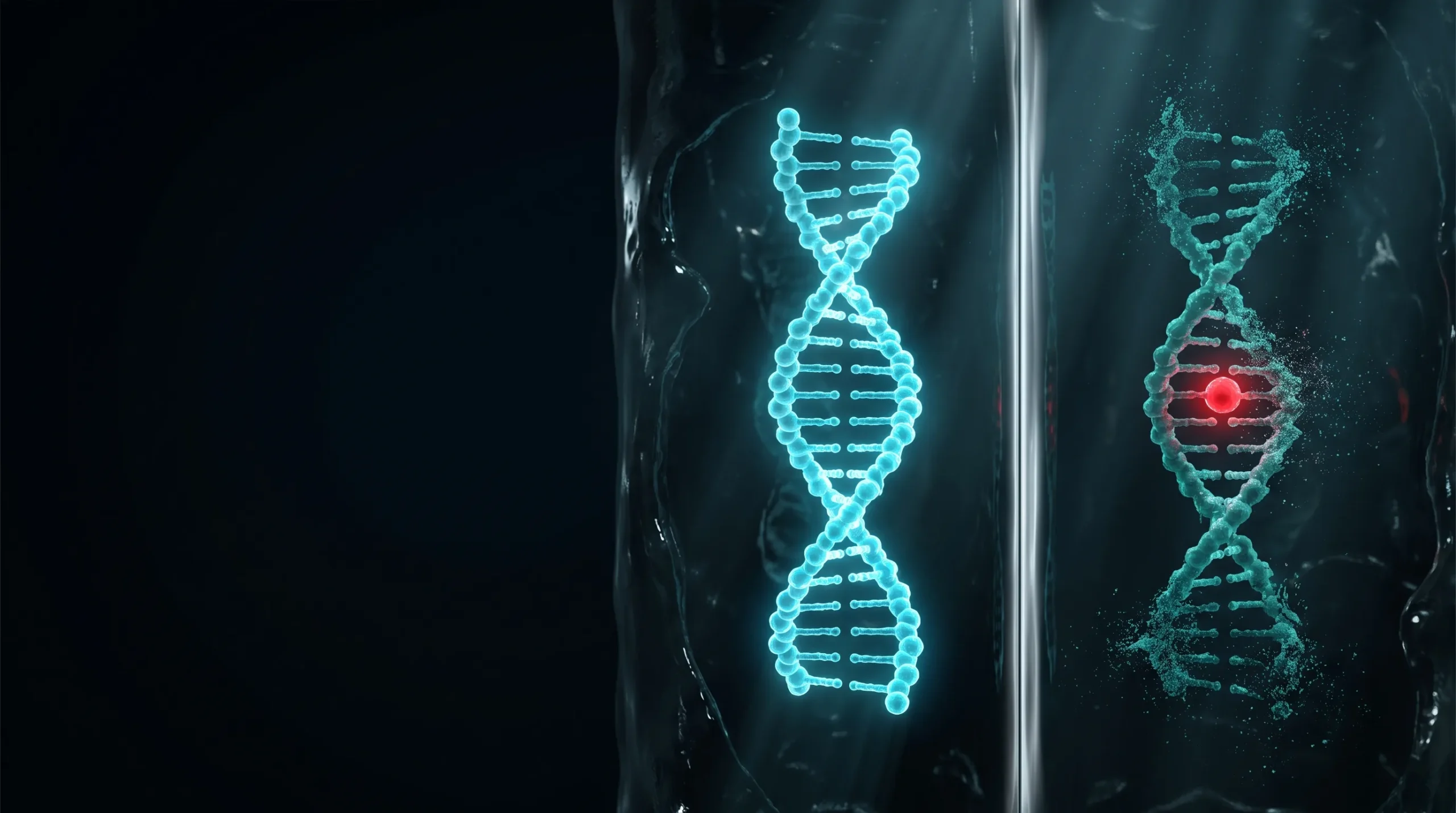 Ilustración molecular que compara NR y NMN antes de comprar NMN en España, con una de las dos moléculas resuelta y la otra sin definir.