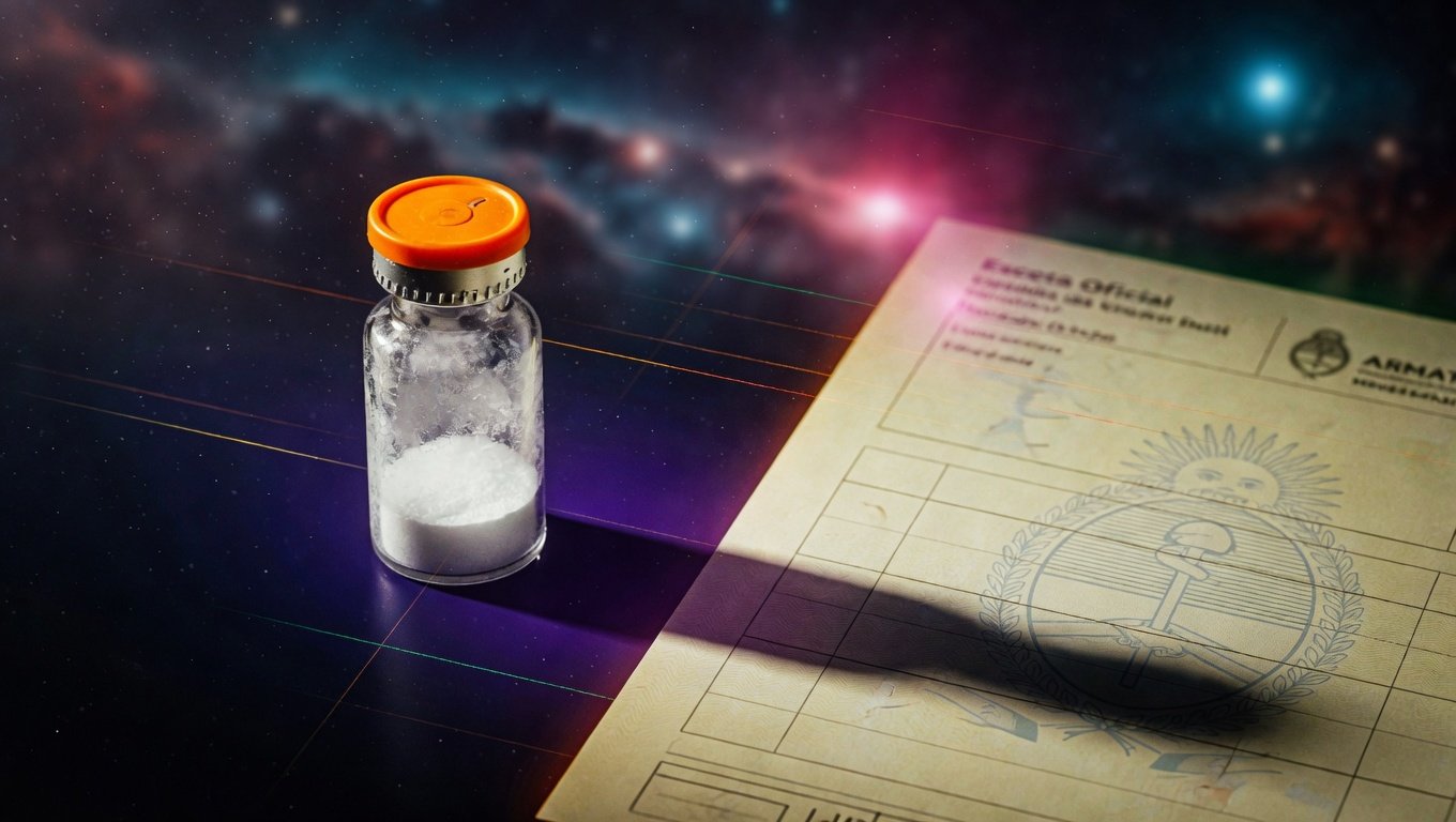 Marco regulatorio argentino de péptidos — vial y receta como límites del marco.