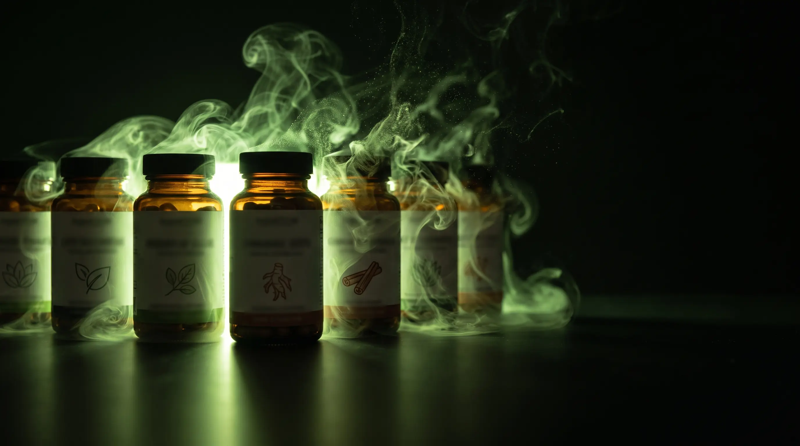 Visualizaci&oacute;n conceptual de botes de suplementos para el az&uacute;car deshaci&eacute;ndose en humo, que representa las promesas vac&iacute;as de los productos sin evidencia.