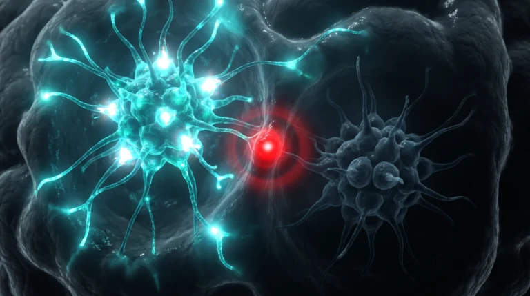 Ilustracion molecular del insomnio, con neuronas promotoras de la vigilia disparando en el hipotalamo cuando deberian apagarse.
