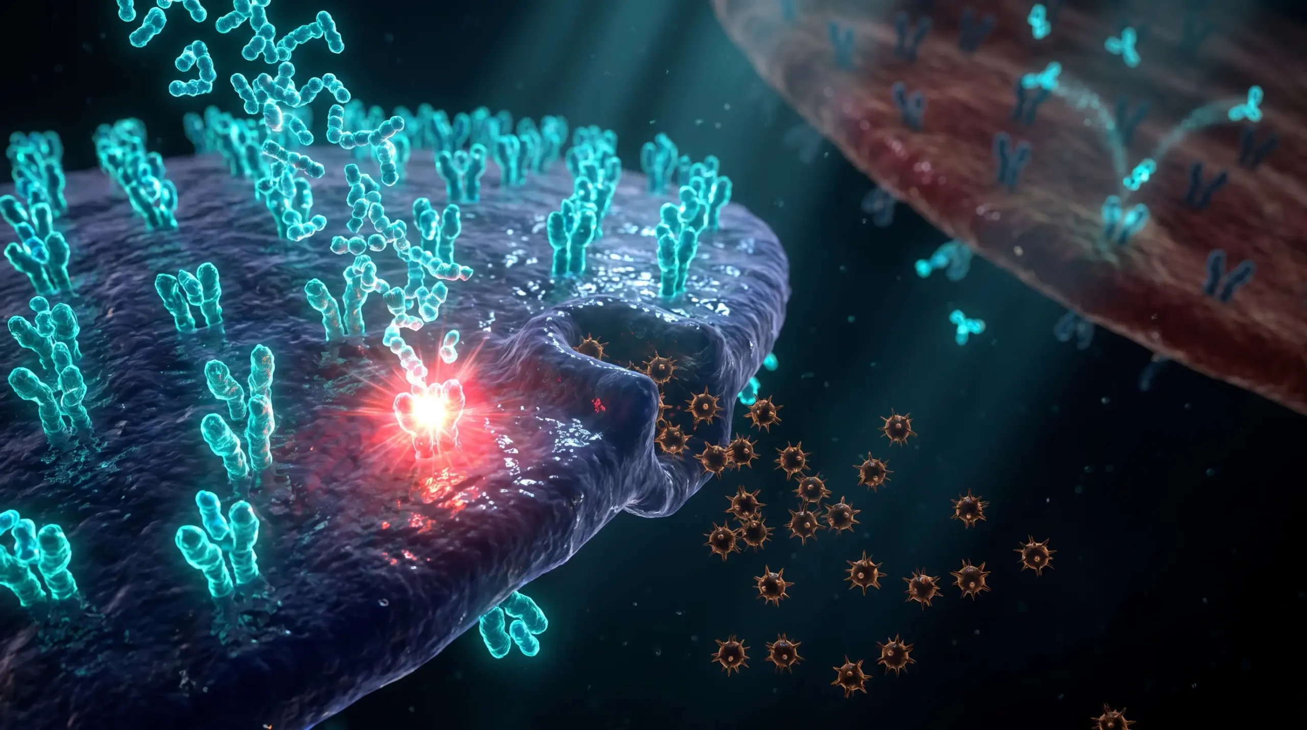 Ilustración molecular del SOP y resistencia a la insulina, con la insulina activando la célula de la teca del ovario mientras el músculo deja de responder.